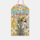 kersttaart Prettige feestdagen Angel Cadeaulabel (Voorkant)