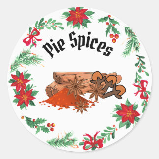 Kersttaart specerijen ronde sticker