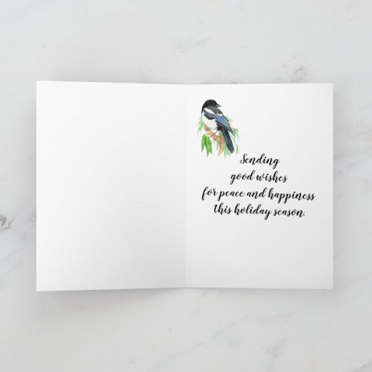 Kersttaart, tuin, vogel, Natuur Feestdagen Kaart (Binnen)