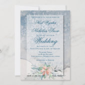 kersttaart-Waterverf-poinsettia bruiloft Aankondiging (Voorkant)