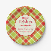 kersttaartan naam koekiewisselpapier bord (Voorkant)