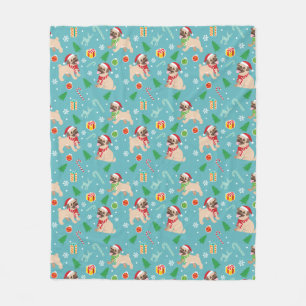 kersttaartpug Fleece Blanket Deken