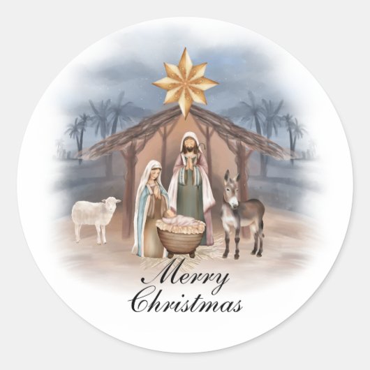 kersttactiek ronde sticker (Voorkant)