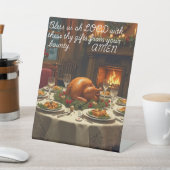 Kersttafel gebed reclamebord met voetstuk (Insitu)