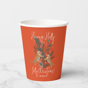 Kersttak & Tijgers Holly Jolly Kerstmis Papieren Bekers
