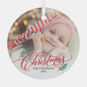 Kersttakken Aangepaste Foto Kerst Ornament (Voorkant)