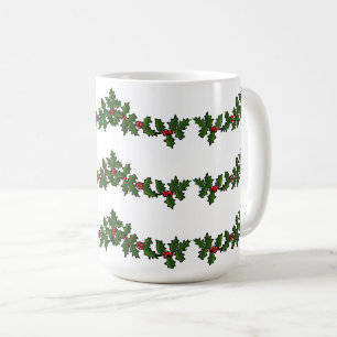 Kersttakken van hulst rood groen wit koffiemok