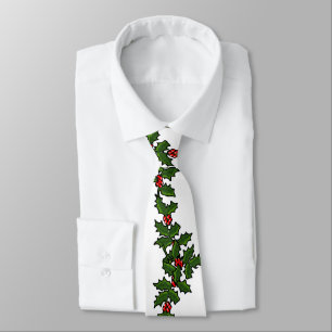 Kersttakken van hulst rood groen wit stropdas