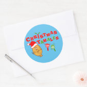 KerstTamales Ronde Sticker (Envelop)