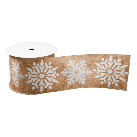 kersttan Faux Burlap met Snowflakes Lint (Spoel)