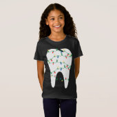 kersttand tand met kerstlicht t-shirt (Voorkant volledig)