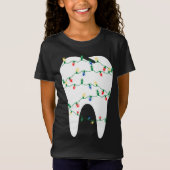 kersttand tand met kerstlicht t-shirt (Voorkant)