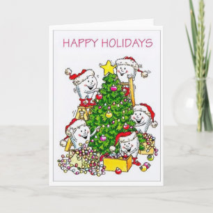 Kersttanden tandarts Wenskaart Feestdagen Kaart