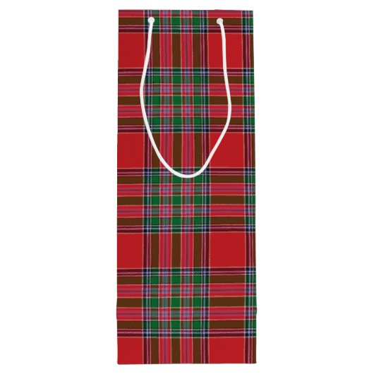 kersttartan Clan MacBean-toets Wijn Cadeautas (Achterkant)