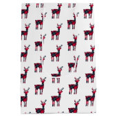 kersttartan Pset Deer Medium Cadeauzakje (Achterkant)