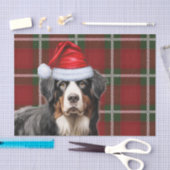 kersttartan Pset en Bernese Mountain Dog Tissuepapier (Craft)