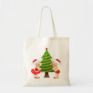 KerstTas met Baby Girl en Boy Tote Bag
