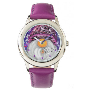 kersttasbult in Paars Pet Horloge