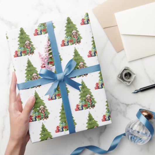 Kersttasje met geschenken cadeaupapier (Geschenken)