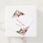 kersttassen met rode bessen bedankjes labels (In situ)