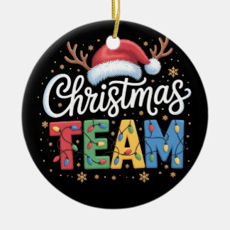 Kerstteam Familie Groep Matching Crew Squad Keramisch Ornament