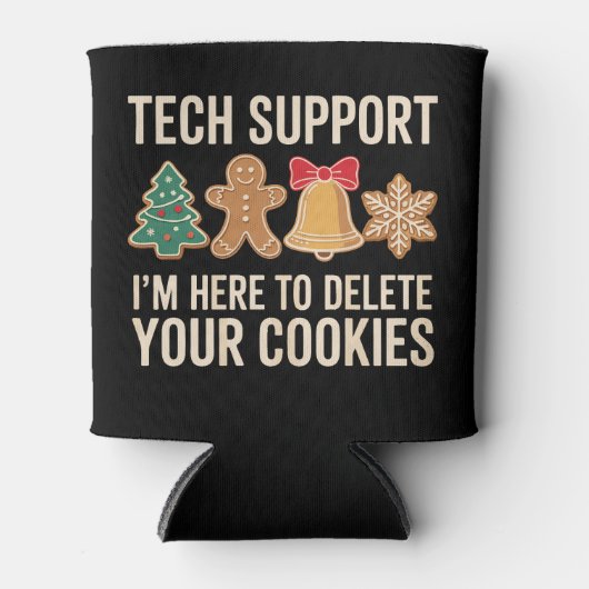 Kersttechnische ondersteuning hier om Xmas-cookies Blikjeskoeler (Voorkant)