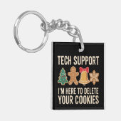 Kersttechnische ondersteuning hier om Xmas-cookies Sleutelhanger (Voorkant Links)