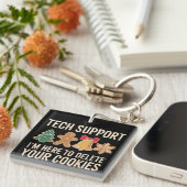 Kersttechnische ondersteuning hier om Xmas-cookies Sleutelhanger (Voorkant Rechts)