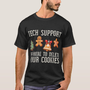 Kersttechnische ondersteuning hier om Xmas-cookies T-shirt