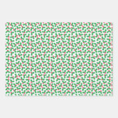 Kerstteddies, Holly Berries, Snowflakes set Inpakpapier Vel (Voorkant 2)