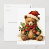 KerstTeddy Bear Briefkaart (Voorkant / Achterkant)