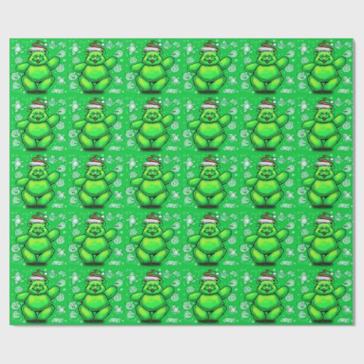 KerstTeddy Bear Cadeaupapier (Vlak)