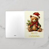 KerstTeddy Bear Folie Wenskaart (Buiten Laag)