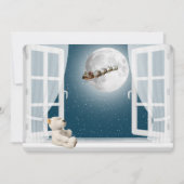KerstTeddy Bear in Window Feestdagenkaart (Voorkant)