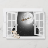 KerstTeddy Bear in Window Feestdagenkaart (Voorkant)