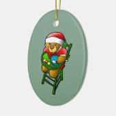 KerstTeddy Bear Keramisch Ornament (Links)