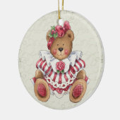 KerstTeddy Bear Keramisch Ornament (Links)