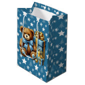 KerstTeddy Bear Medium Cadeauzakje (Voorkant Gekanteld)