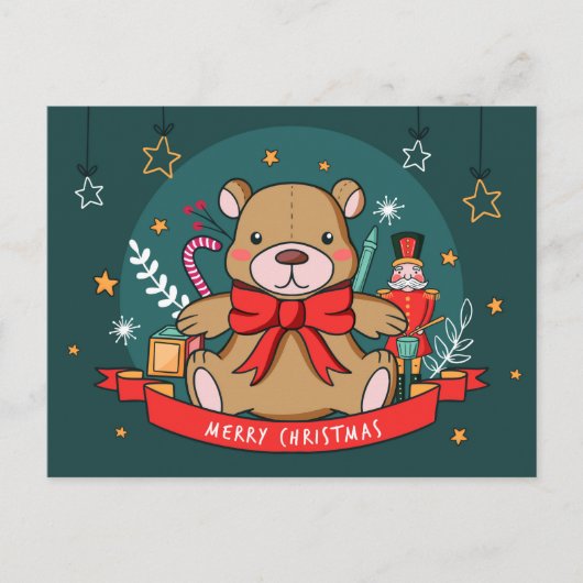 KerstTeddy Briefkaart (Voorkant)