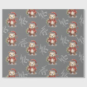 Kerstteddy Cadeaupapier (Vlak)