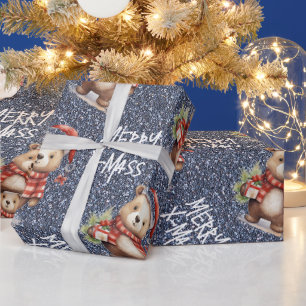 Kerstteddy Cadeaupapier
