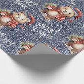 Kerstteddy Cadeaupapier (Hoek)