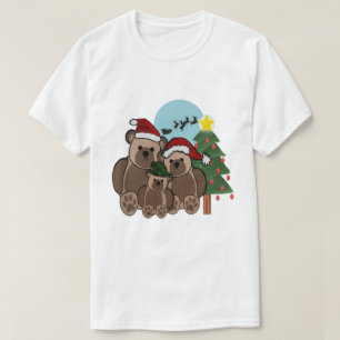 Kerstteddybear Familie T-Hemden T-shirt