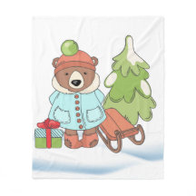 Kerstteddybeer Couple met cadeau