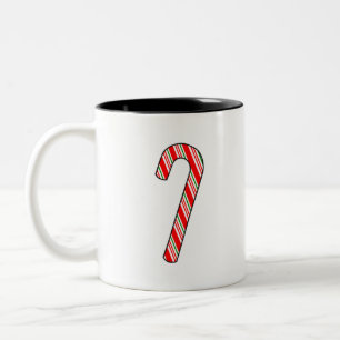 kersttekening met snoepriet tweekleurige koffiemok