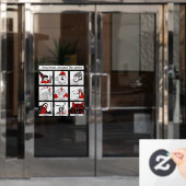 kersttekens rond de wereld raamsticker (Kantoordeur)