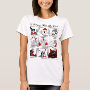 kersttekens rond de wereld t-shirt