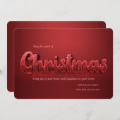 Kersttekst-effect kerstkaart (Voorkant / Achterkant)