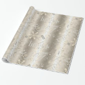 Kersttekst en Snowflake Pattern Gold ID257 Cadeaupapier (Uitgerold)