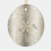 Kersttekst en Snowflake Pattern ID257 Keramisch Ornament (Links)